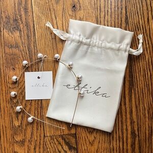 Ettika Gold Studded Headband with Pearls